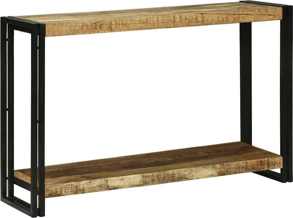 vidaXL Konzolasztal polcokkal Barna 120 x 33 x 75 cm Tömör Mangófát