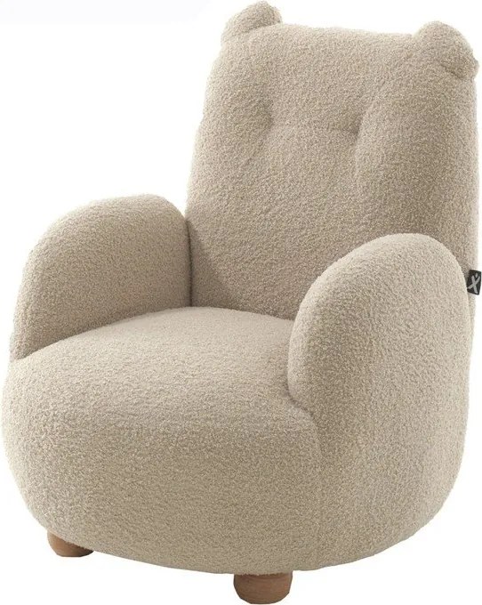 Bézs buklé gyerek fotel Rocky – Vipack