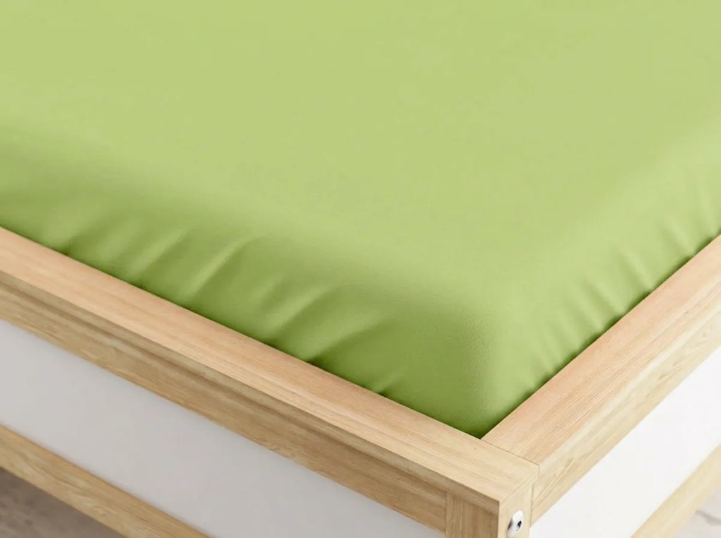 Mikroszálas gumis lepedő, pisztácia, 90 x 200 cm