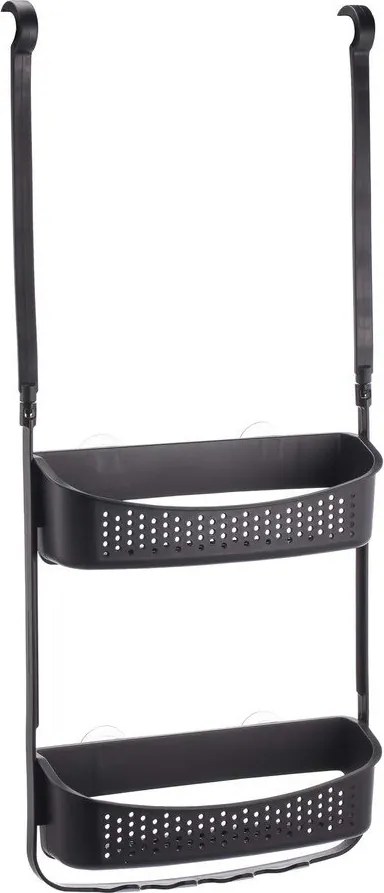 Matt fekete függő műanyag fürdőszobai polc Vesper – douceur d'intérieur