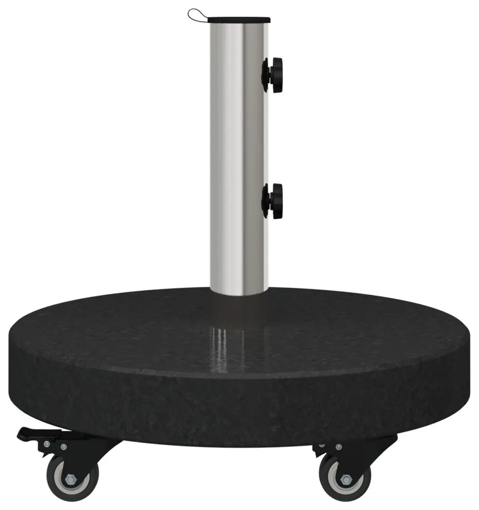 Gurulós napernyő talp Ø38/48mm oszlopokhoz - fekete gránit, 30kg-os kerek