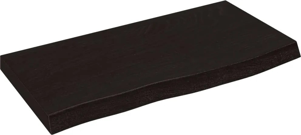 vidaXL sötétbarna kezelt tömör tölgyfa fali polc 60x30x(2-4) cm