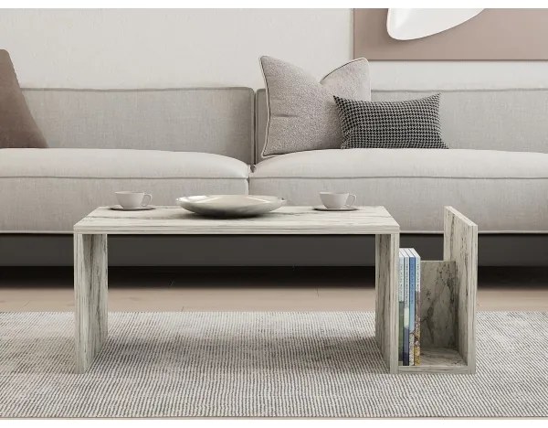 MONEL dohányzóasztal, szürke márvány dekor