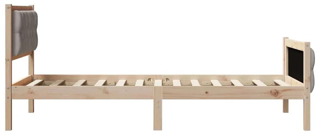 Ágykeret fejtámlával Tópszínű 90 x 200 cm Tömör fenyőfa