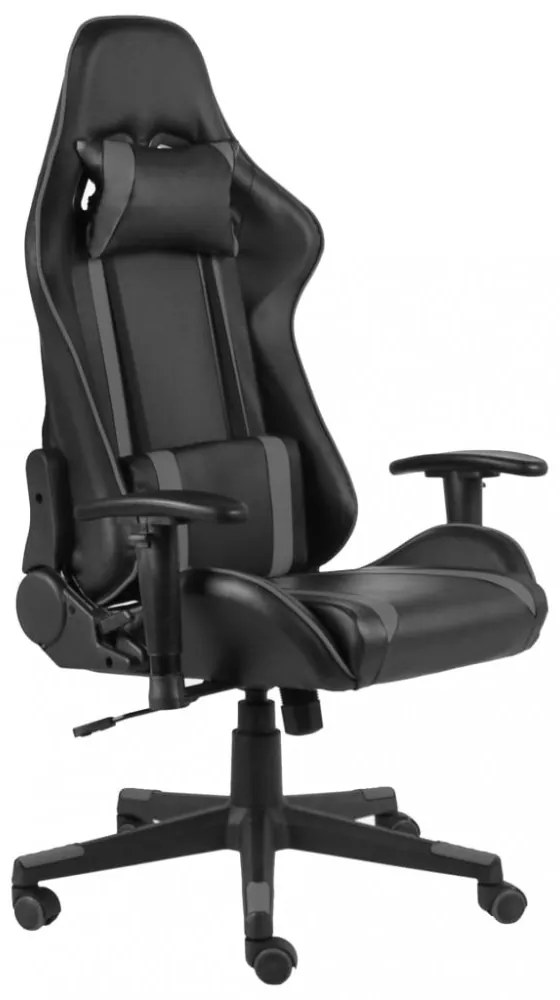 szürke PVC forgó gamer szék