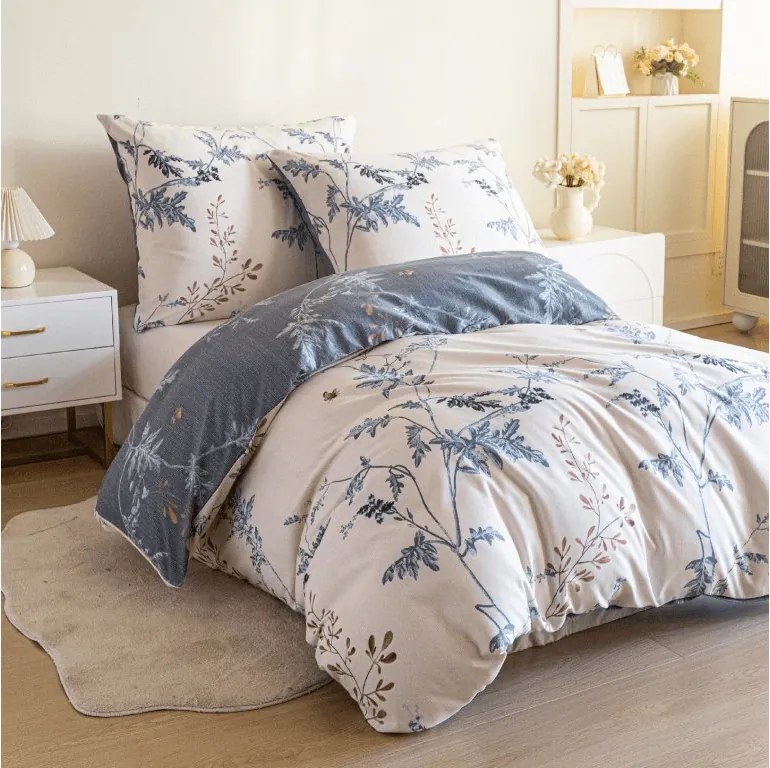 Mikroszálas flanel ágyneműhuzat GRETA krémszínű Ágyneműhuzat mérete: 70 x 90 cm | 140 x 200 cm