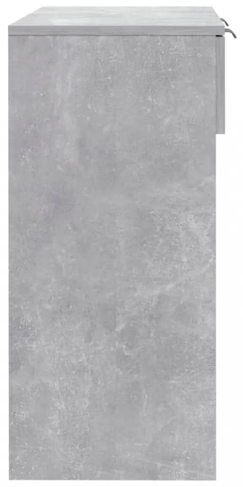 betonszürke szerelt fa tálalóasztal 90 x 36 x 75 cm