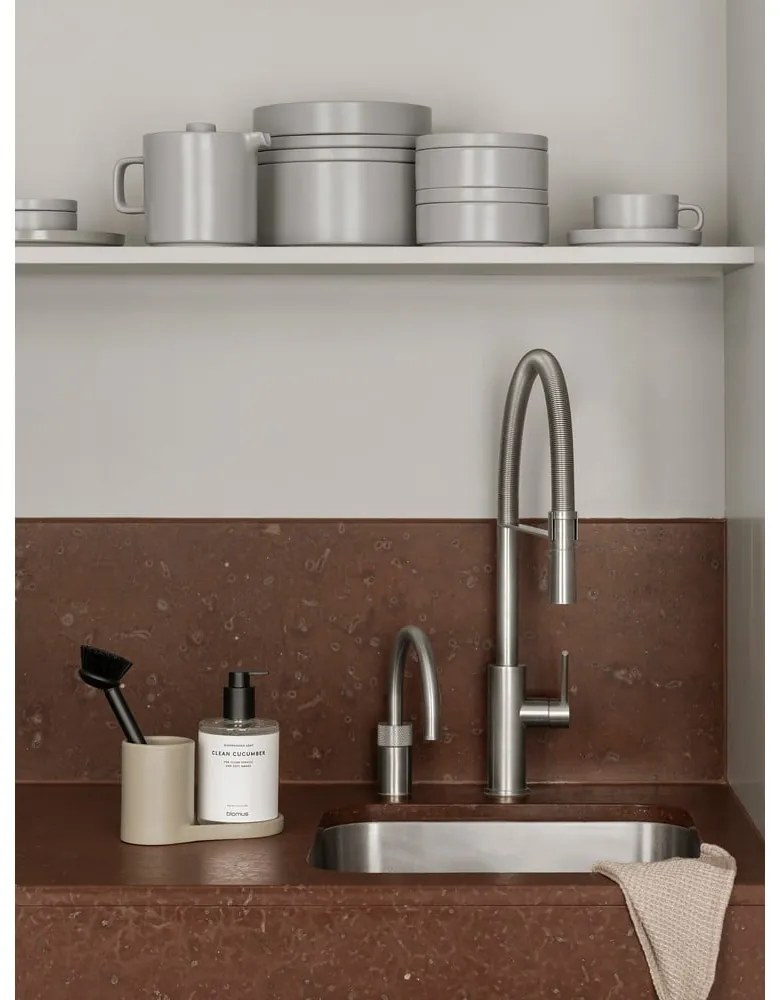 Világosszürke agyagkerámia mosogatóeszköz tartó Piro – Blomus