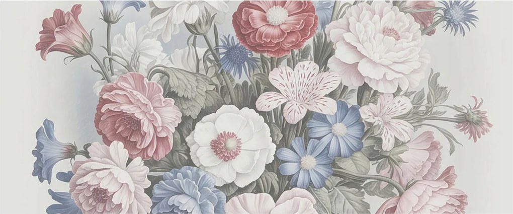 Fotótapéta Flizelin Dekoratív Hálószoba Színes csokor 250x104