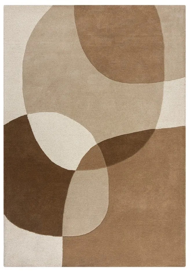 Barna-bézs kézi szövésű gyapjú szőnyeg 200x290 cm Glow – Flair Rugs