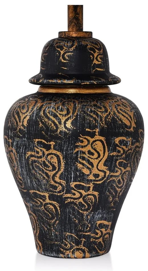 Fekete asztali lámpa textil búrával (magasság 54 cm) Derin – Opviq lights