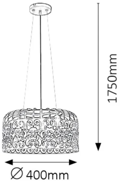 Rabalux 2163 - Csillár ALESSANDRA 3xE27/60W/230V fehér