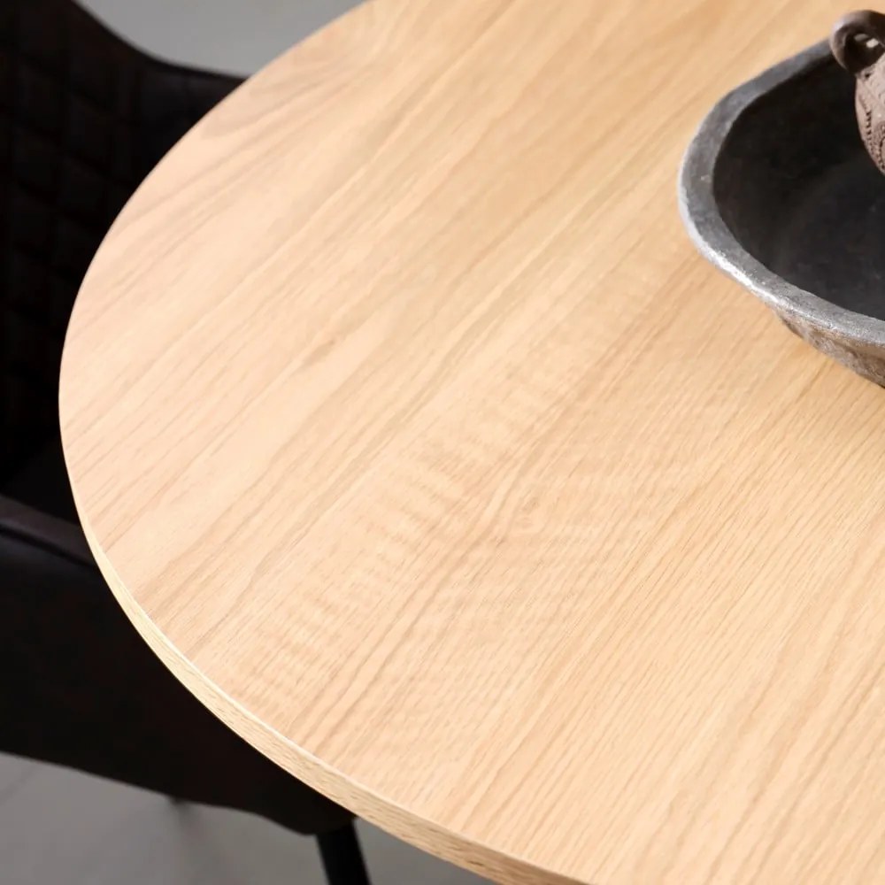 Kerek étkezőasztal tölgyfa dekorral ø 120 cm Nola – Unique Furniture