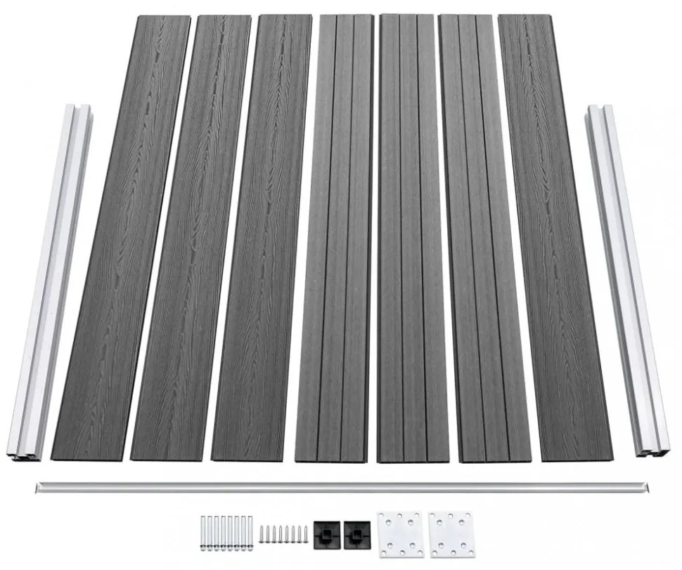 vidaXL szürke WPC kerítéspanel 180 x 146 cm