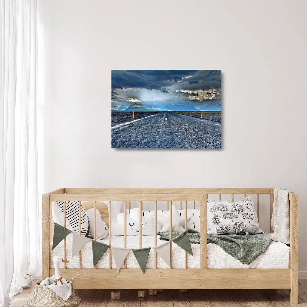 Kép egy viharról az úton (üvegen) (70x50 cm)