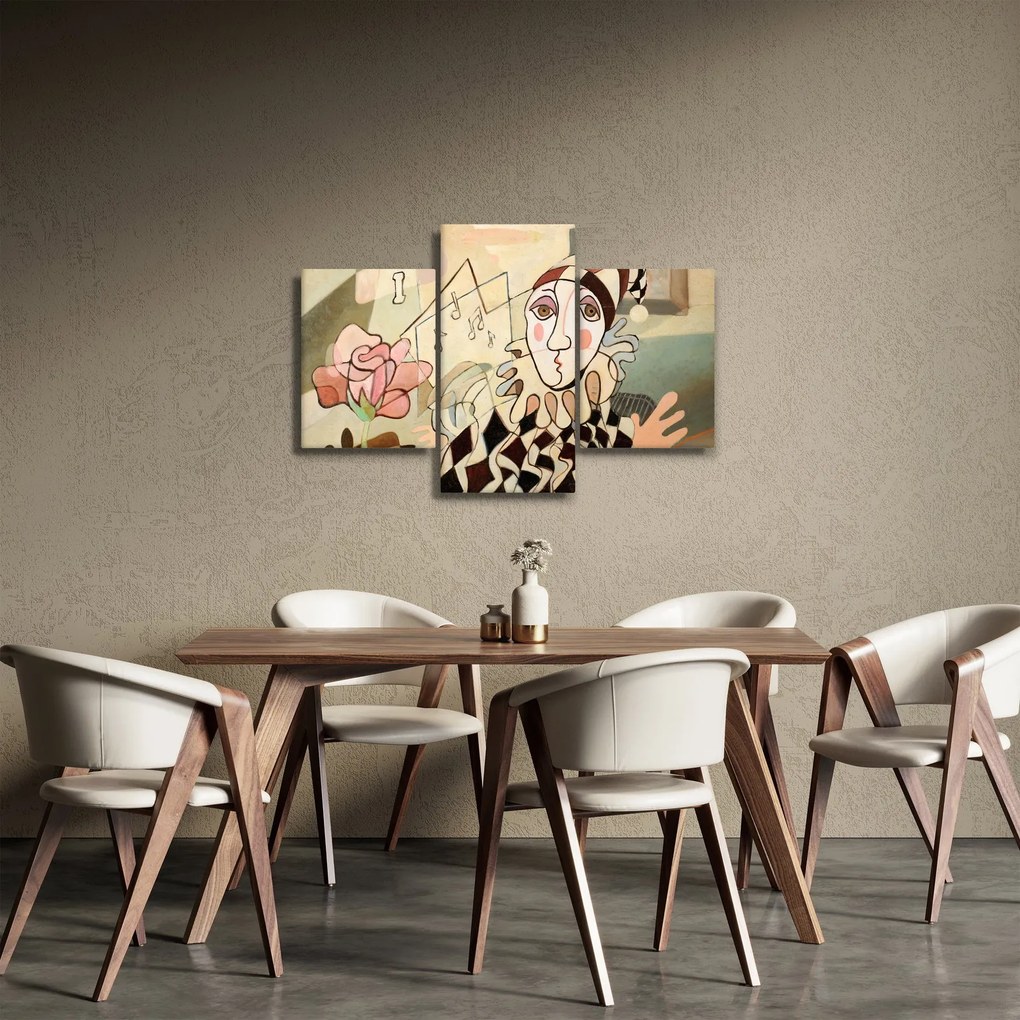 Kép - kubizmus -harlequin and rose (90x60 cm)