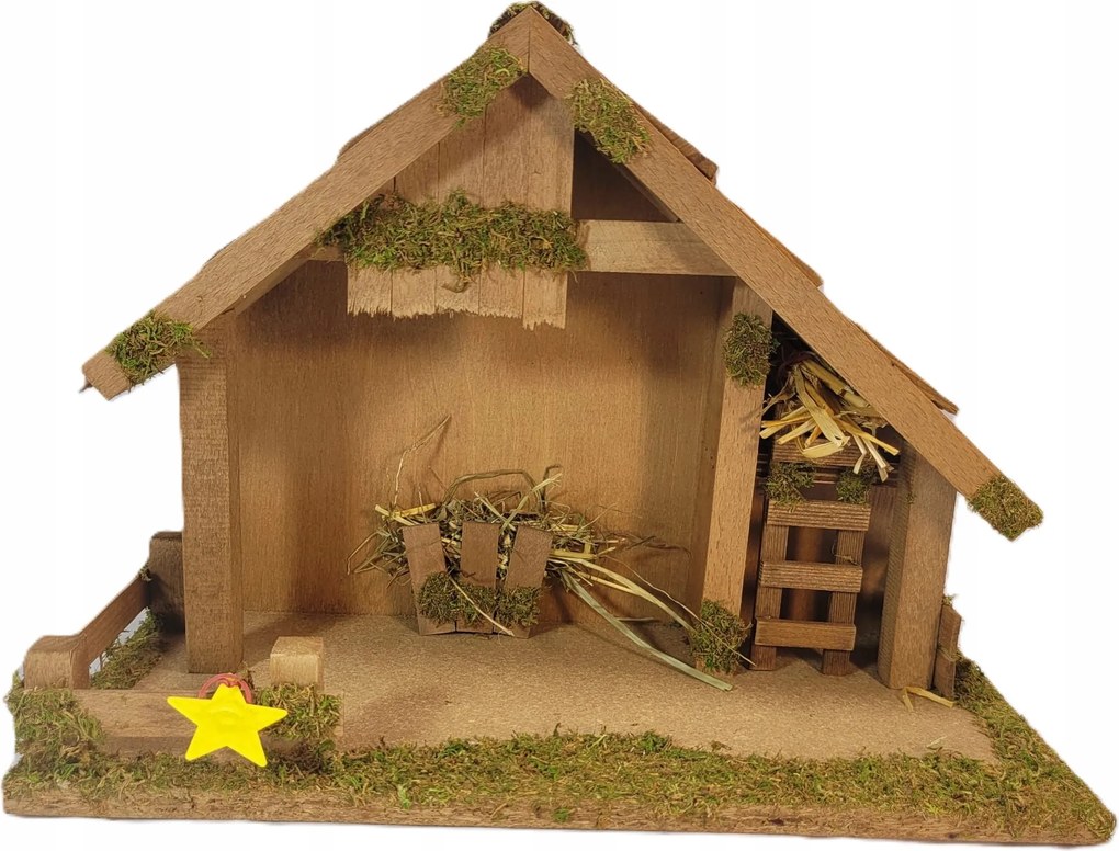 Karácsonyi Betlehem- 35x15x23cm, 10cm-es figurákhoz