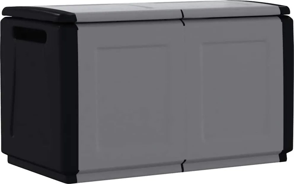 vidaXL sötétszürke-fekete kerti tárolóláda 96 x 53 x 57 cm 230 L