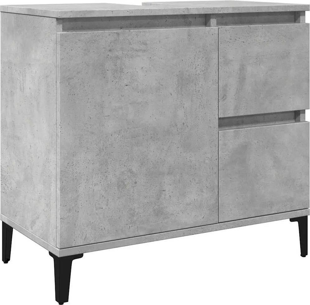 vidaXL betonszürke szerelt fa mosdószekrény 65 x 33 x 60 cm