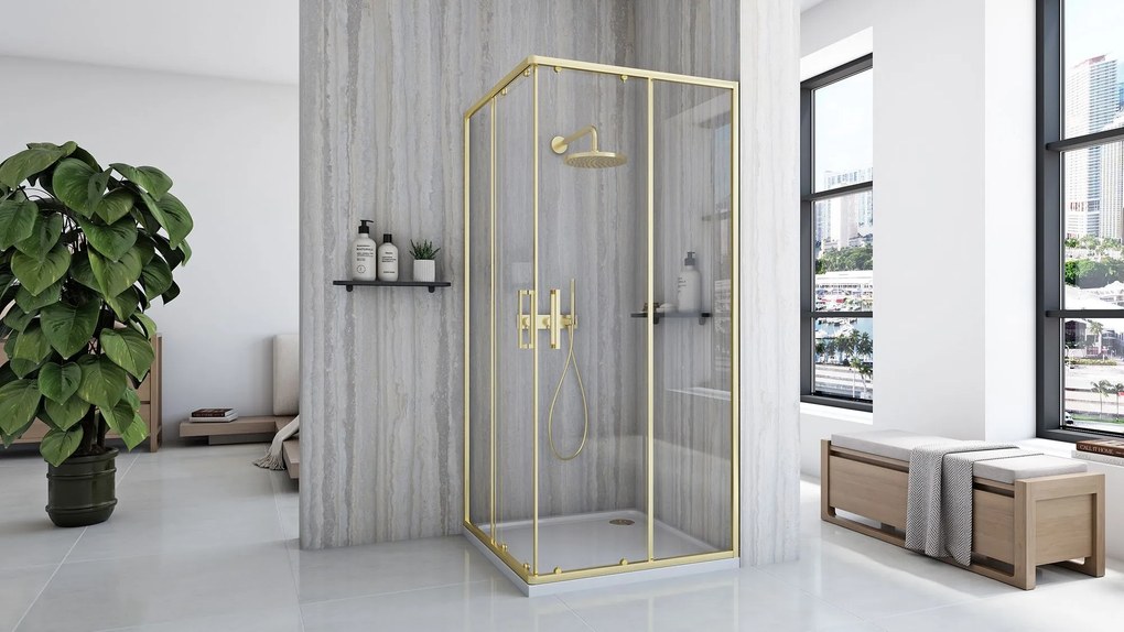 Zuhanykabin Rea City 90x90 Brush Gold