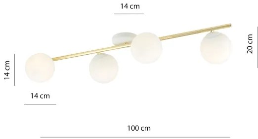 Mennyezeti lámpa SPLENDI 4xE14/10W/230V fehér/arany