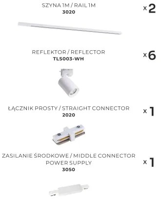Zuma Line 3047 - Spotlámpa sínrendszerrel TORE 6xGU10/35W/230V fehér