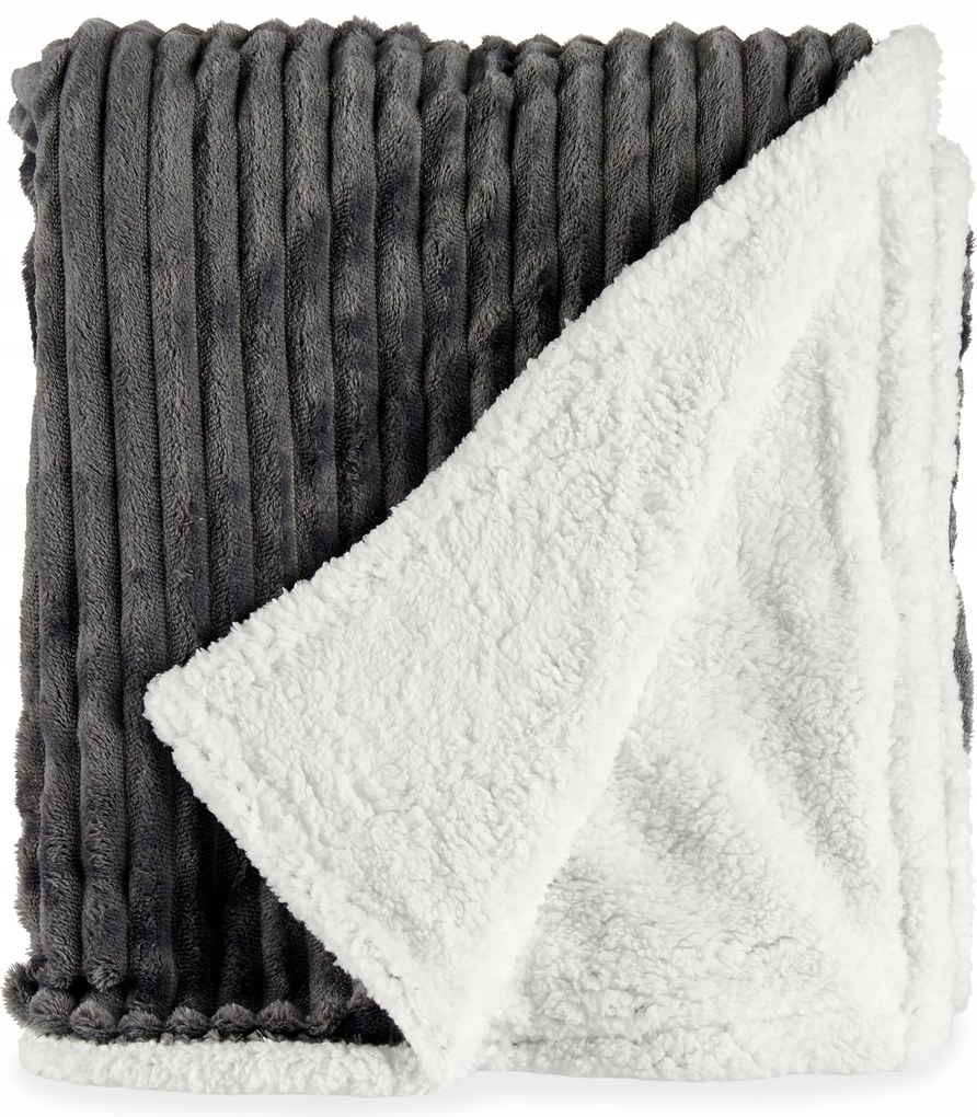 Téli Takaró Vastag Téli Puha Meleg Szürke Nagy 150 x 200 cm Ajándék