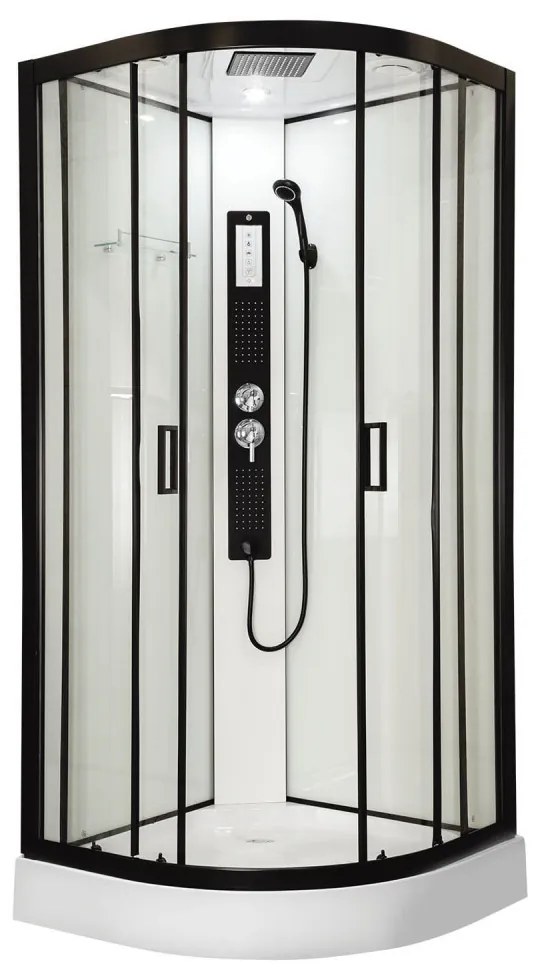 Petrus 90x90 cm íves hidromasszázs zuhanykabin