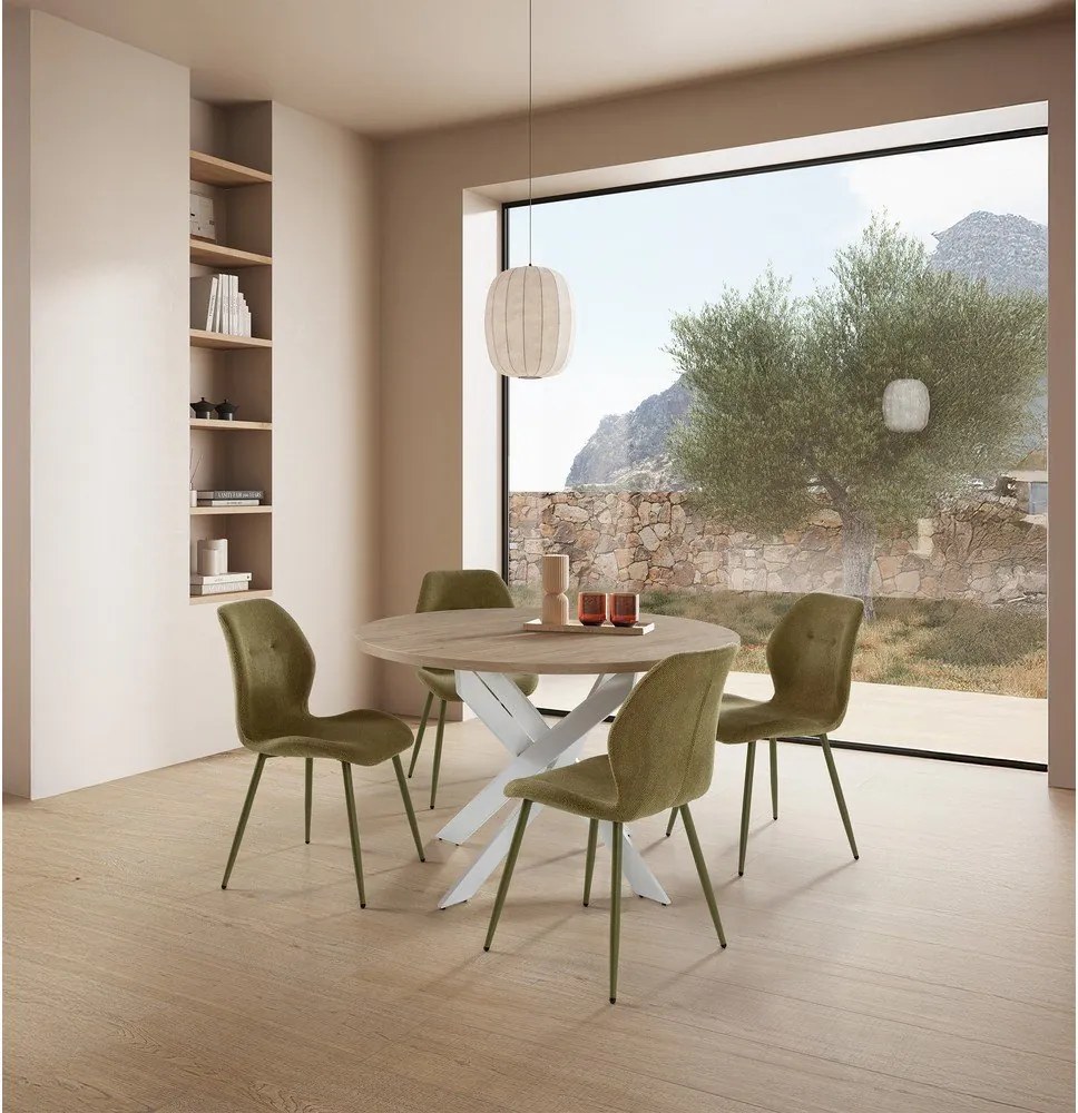 Zöld kárpitozott étkezőszék szett 4 db-os Ansu – Marckeric