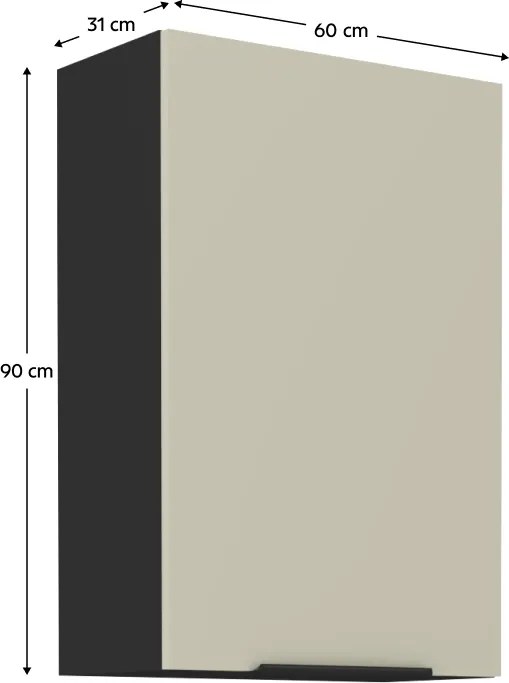 Felső szekrény, kasmír/fekete, ARAKA 60 G-90 1F