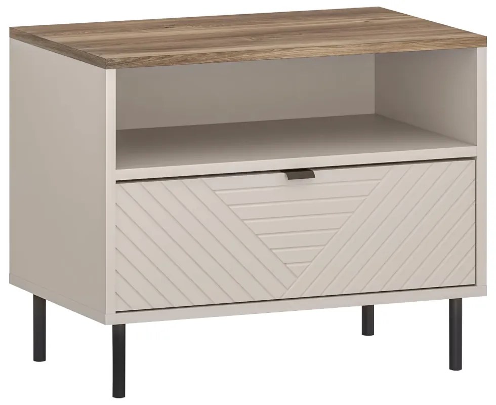 EYCO 1S éjjeliszekrény, kasmír/castello tölgy