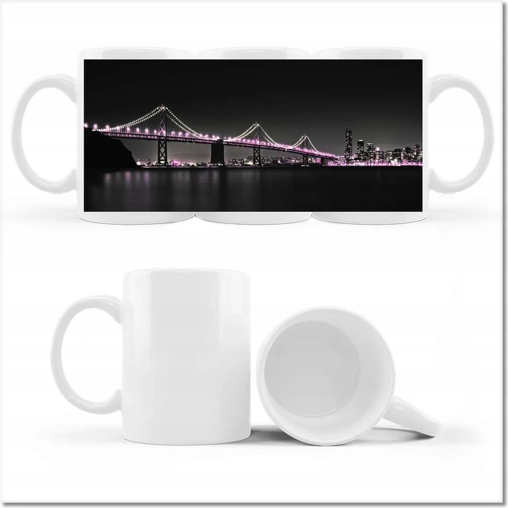 Fotó bögre híd Lila fények