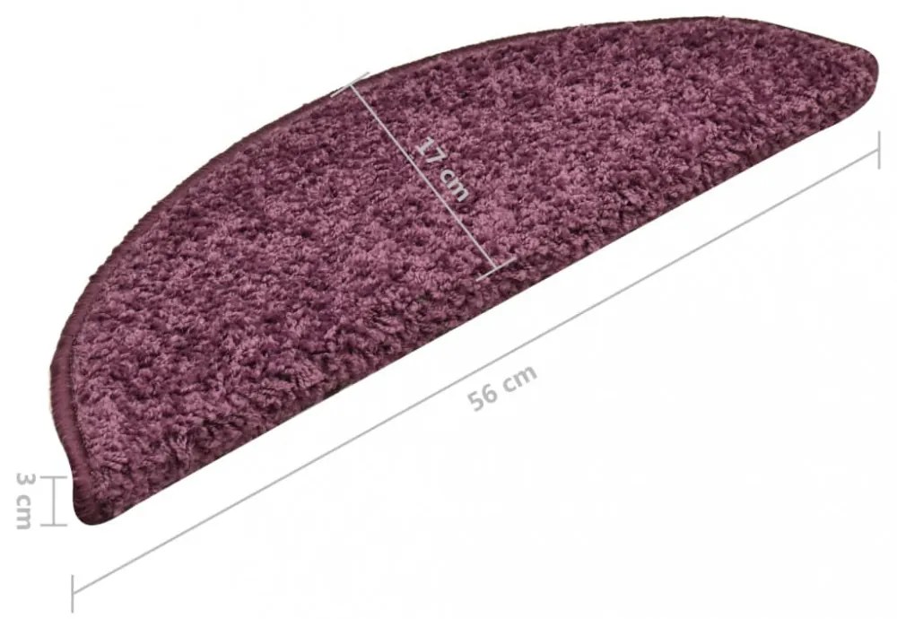 15 db sötétlila lépcsőszőnyeg 56 x 17 x 3 cm