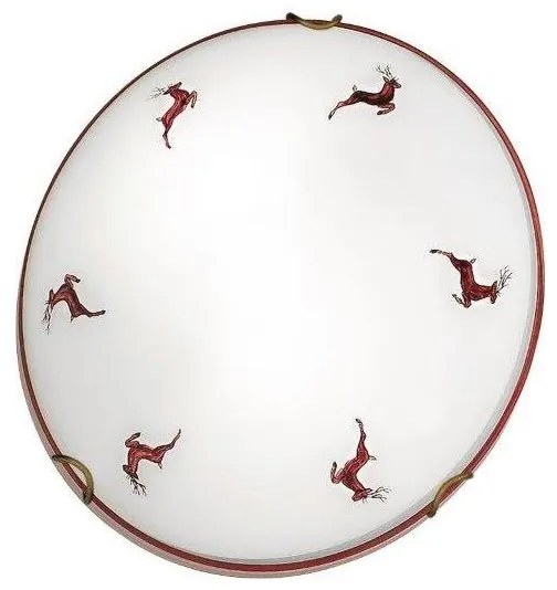 Kolarz 731.11.4.103-Mennyezeti lámpa NONNA 1xE27/60W/230V pr.30cm szarvas piros