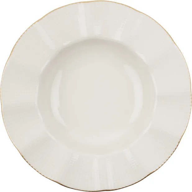 24 részes porcelán étkészlet krém-arany
