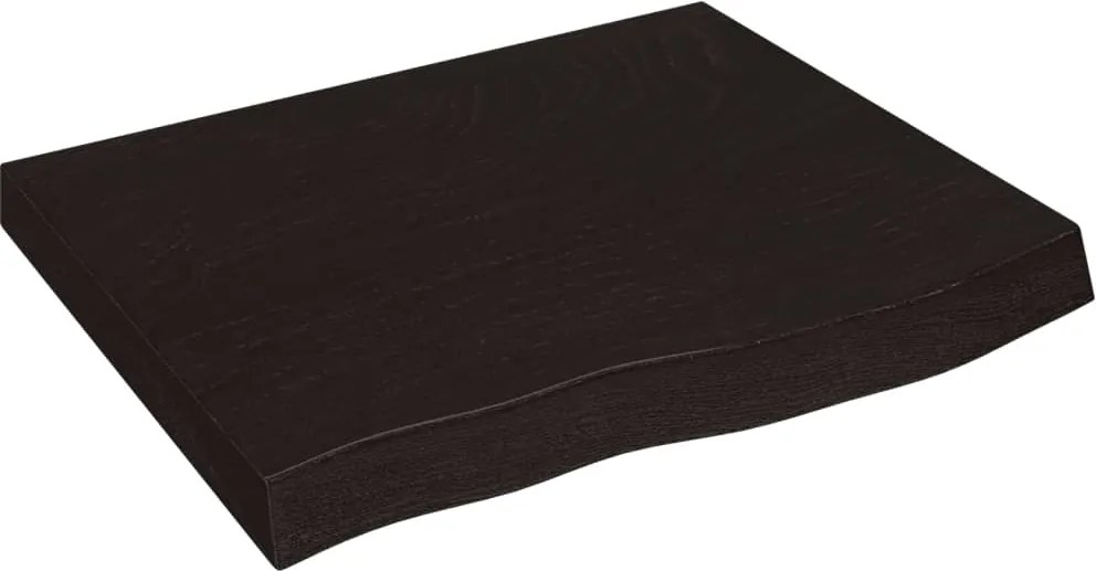 vidaXL sötétbarna kezelt tömör tölgyfa fali polc 60x50x(2-6) cm