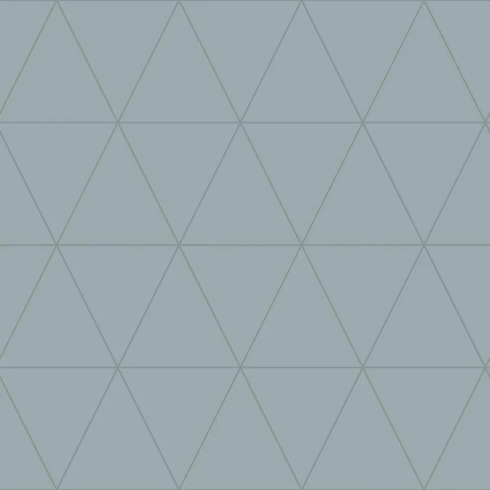 Kék Flizelin Tapéta Háromszögek Rombusz Csíkok