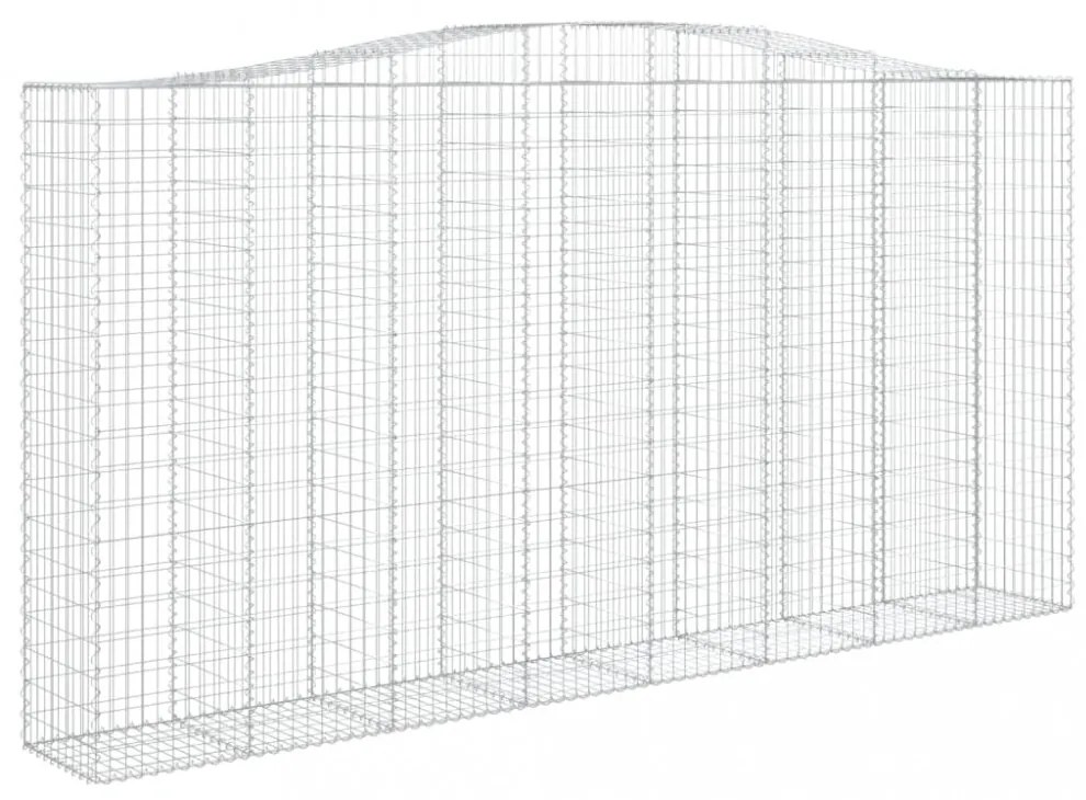 4 db íves horganyzott vas gabion kosár 400x50x200/220 cm
