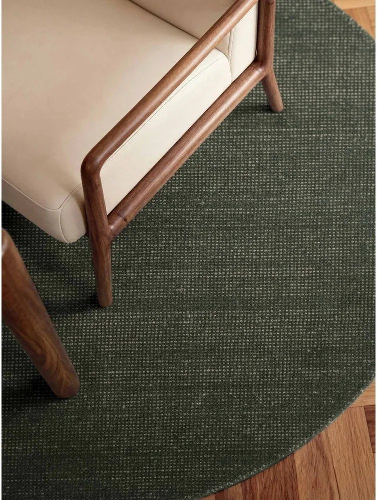 Sötétzöld kézi szövésű gyapjú kerek szőnyeg ø 160 cm Greenwich – Ted Baker