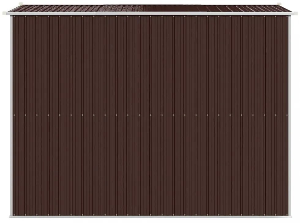 sötétbarna horganyzott acél kerti fészer 192 x 274 x 223 cm