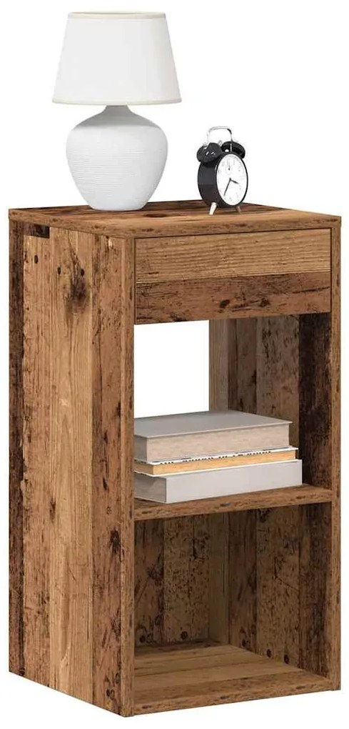 Éjjeliszekrények fiókkal 2 db régi fa 35x34x66,5 cm