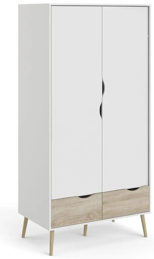 Oslo fehér ruhásszekrény, 99 x 200 cm - Tvilum
