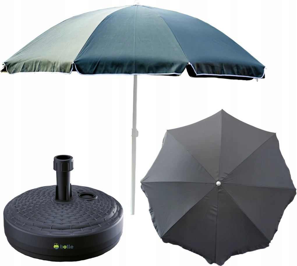 Kerti napernyő strand 240cm nagy törhető talppal állvány kerek szett