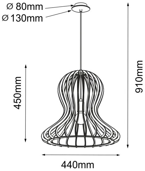 Amplex 5020 - Kábelre szerelt OCTO függőlámpa 1xE27/20W/230V fekete