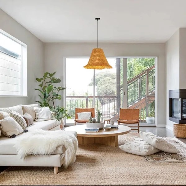 Immax 08273L - Csillár zsinóron NATURALEZA 1xE27/40W/230V átm. 45 cm rattan