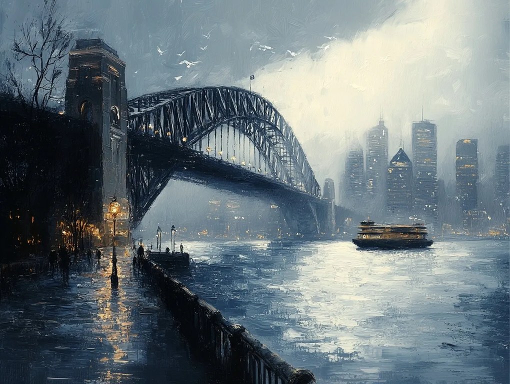 Canvas Város Vászonkép Sydney Ausztrália Híd Harbour Bridge 80x60