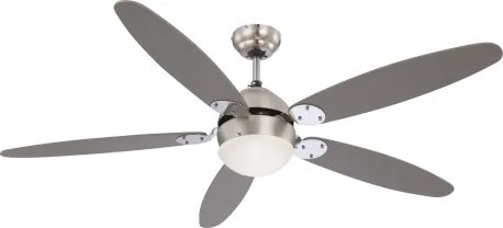 Globo 0308 Mennyezeti ventilátor króm,matt króm test, bükk,grafitszürke MDF lapát, üveg búra, 1X60W E14, 50Hz, 3 fokozatú, 2 irányú forgás,láncos húzókapcsolóval