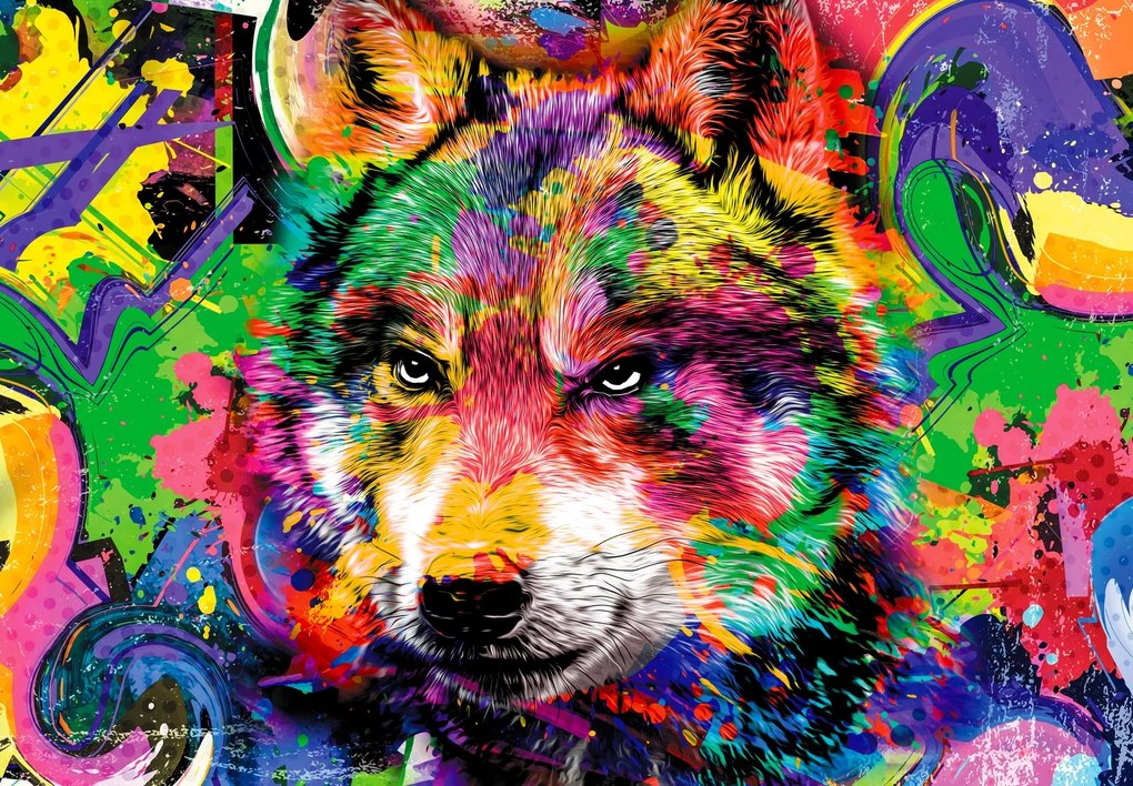 Fotótapéta - Wolf, graffiti (147x102 cm)