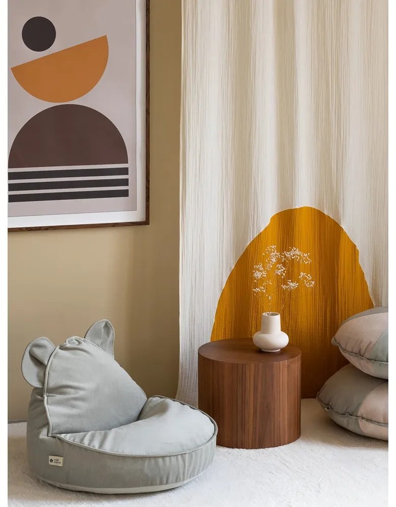 Mentazöld bársony gyerek babzsákfotel Bear – Wigiwama