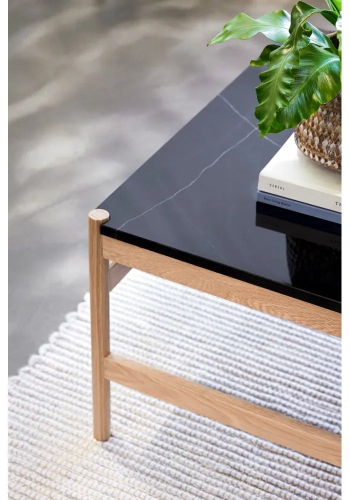 Fekete-natúr színű márvány dohányzóasztal 80x80 cm Raw – Hübsch